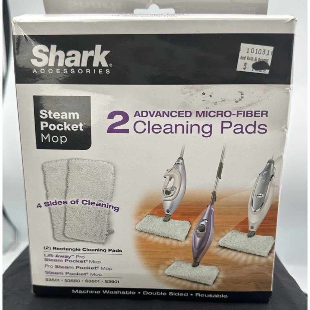 Shark Advanced Micro-Fiber Steam Pocket Mop Cleaning Pads New Package of 2.